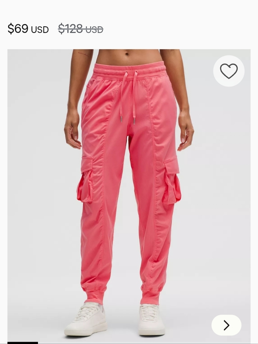 lululemon athletica Coral Pink Cargo Jogger Pants